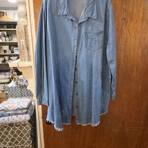 Women's Casual Blue Button Down Shirt